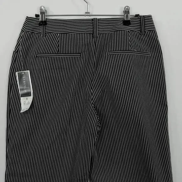 Nwt Jones New York Signature Black White Stripe Ankle Pants Size 4 - Picture 13 of 14
